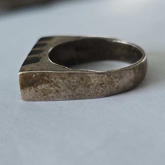 Onyx Band Stacker 925  Sterling Silver ring - Picture 6 of 8